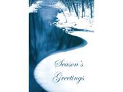 Holiday Greeting Cards H1021. Business Greeting Card with a Peaceful Snowy Winter Scene. Box Set Has 25 Greeting Cards and 26 White with Silver Foil Lined Env