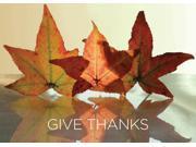 Thanksgiving Greeting Cards TH1502. Business Greeting Card Featuring Autumn Leaves on a Reflective Background. Box Set Has 25 Greeting Cards and 26 White with