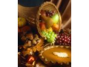 Thanksgiving Greeting Cards Autumn Feast AF100. Business Greeting Card with an Image of a Cornucopia and a Pumpkin Pie. Box Set has 25 Greeting Cards and 26