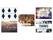 Greeting Card Assortment VP1607. Business Greeting Cards Featuring Anniversary Birthday Thank You Sympathy and Get Well Cards. Box Set Has 25 Greeting Card