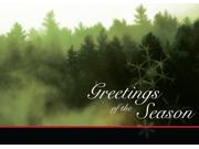 Holiday Greeting Cards H1043. Business Greeting Card with an Image of an Evergreen Forest and Holiday Message. Box Set Has 25 Greeting Cards and 26 White with