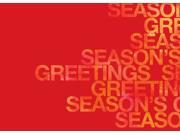 Holiday Greeting Cards H1207. Business Greeting Card with Season s Greetings Printed Several Times. Box Set Has 25 Greeting Cards and 26 White with Red Foil L