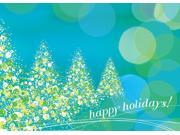 Holiday Greeting Cards H1212. Business Greeting Card with Happy Holidays and Fun Graphical Holiday Trees. Box Set Has 25 Greeting Cards and 26 White with Gold