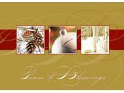 Holiday Greeting Cards H8011. Business Greeting Card with Images of Holiday Scenes. Box Set Has 25 Greeting Cards and 26 White with Gold Foil Lined Envelopes.