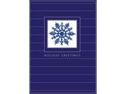 Holiday Greeting Cards H1203. Business Greeting Card with an Image of a Snowflake Inside a Blue Border. Box Set Has 25 Greeting Cards and 26 White with Silver