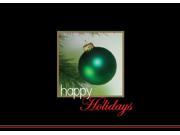 Holiday Greeting Cards H1107. Business Greeting Card with an Image of a Green Bulb with a Black Border. Box Set Has 25 Greeting Cards and 26 White with Gold F