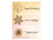 Thanksgiving Greeting Cards TH1512. Business Greeting Card Featuring Messages and Images for the Entire Holiday Season. Box Set Has 25 Greeting Cards and 26 W
