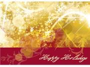Holiday Greeting Cards H9001. Business Greeting Card with a Holiday Theme and Gold and Red Designs. Box Set Has 25 Greeting Cards and 26 White with Gold Foil