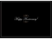 Anniversary Greeting Cards A1401. Business Greeting Card Featuring an Image of Happy Anniversary with Gold Design on a Black Background. Box Set Has 25 Greeti
