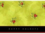 Holiday Greeting Cards H9004. Business Greeting Card with Holly Berries and Happy Holidays on the Front. Box Set Has 25 Greeting Cards and 26 White with Red F