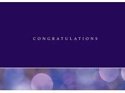 Congratulations Greeting Cards C9002. Business Greeting Card Featuring Congratulations on a Purple Background and Graphic Circles. Box Set Has 25 Greeting Car