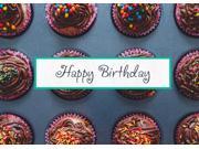 Birthday Greeting Cards B1601. Business Greeting Card Featuring Cupcakes with Colorful Sprinkles. Box Set Has 25 Greeting Cards and 26 Bright White Envelopes.