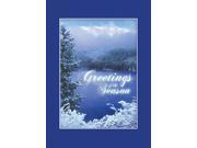 Holiday Greeting Cards H6016. Business Greeting Card with an Image of a Lake in Winter. Box Set Has 25 Greeting Cards and 26 White with Silver Foil Lined Enve
