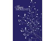 Holiday Greeting Cards H1101. Business Greeting Card with an Image of Snowy Tree Branches. Box Set Has 25 Greeting Cards and 26 White with Silver Foil Lined E