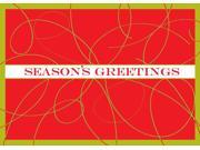 Holiday Greeting Cards H1112. Business Greeting Card with a Red Background and Season s Greetings Message. Box Set Has 25 Greeting Cards and 26 White with Red