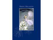 Holiday Greeting Cards H1049. Business Greeting Card with an Image of a Bird on a Snow Covered Branch. Box Set Has 25 Greeting Cards and 26 White with Silver