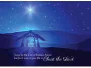 Christmas Greeting Cards H1601. Business Greeting Card Featuring a Nativity Scene with a Biblical Christmas Message. Box Set Has 25 Greeting Cards and 26 Whit