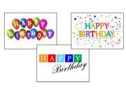 Birthday Greeting Card Assortment VP1601. Business Greeting Cards Featuring 3 Different Business Birthday Cards. Box Set Has 25 Greeting Cards and 26 Sky Blue