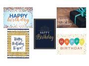 Birthday Greeting Card Assortment VP1702. Business Greeting Cards Featuring Five Different Birthday Cards. Box Set Has 25 Greeting Cards and 26 Bright White Env