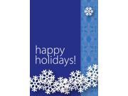 Holiday Greeting Cards H1003. Business Greeting Card Featuring Falling Snowflakes on a Blue Background. Box Set has 25 Greeting Cards and 26 White with Silver