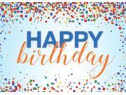 Birthday Greeting Cards B1701. Business Greeting Card Featuring Colorful Confetti Surrounding a Birthday Message on a Blue Background. Box Set Has 25 Greeting