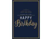 Birthday Greeting Cards B1703. Business Greeting Card Featuring a Birthday Message With a Golden and Navy Design. Box Set Has 25 Greeting Cards and 26 Bright