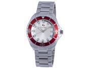 Calibre Men s SC 5S2 04 001.4 Sea Knight Red Aluminum Rotating Bezel Luminous White Dial Stainless Steel Date Wristwatch