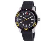 Calibre Men s SC 4A1 04 002 Akron Luminous Unidirectional Rotating Bezel Black Dial Black Rubber Date Wristwatch