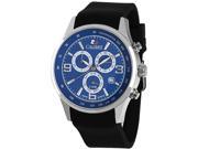 Calibre Men s SC 4M1 04 003 Mauler Luminous Chronograph Tachymeter Blue Dial Black Silicone Date Wristwatch