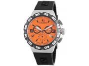 Calibre Men s SC 4L2 04 079 Lancer Chronograph Unidirectional Bezel Orange Dial Black Rubber Date Wristwatch