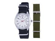 Calibre Men s SC 4T1 04 001SC Trooper Steel Luminous Interchangeable Canvas Strap Date Wristwatch