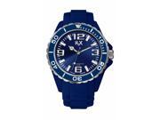 H2X Women s SB382DB1 Reef Stainless Steel Luminous Blue Dial Blue Rubber Watch