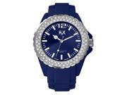 H2X Women s SS382DB1 Reef Stones Luminous Water Resistant Blue Soft Rubber Watch
