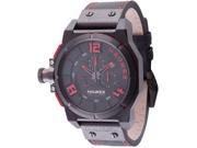 Haurex Italy Men s 6N510URR Space Chrono Black Genuine Leather Date Watch