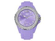 H2X Women s SS382DL1 Reef Stones Crystals Luminous Purple Rubber Watch