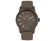 Haurex Italy Men s Compact Watch 6K378UMM Ultra Slim Case Brown Silicone Date
