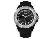 H2X Womens SS382DN1 Reef Stones Luminous Water Resistant Black Soft Rubber Watch