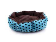 DIGIFLEX Small Pet Dog Cat Bed Soft Warm Comfy Light Blue with Polka Dots
