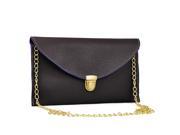 TRIXES Women s Simple Style Envelope Purse Clutch Bag with Shoulder Clip Chain