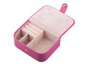 TRIXES Pink Faux Leather Small Portable Jewellery Box Case for Travel