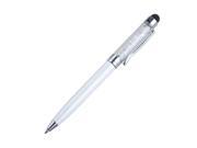 TRIXES White Smartphone Tablet Crystal Stylus with Ballpoint Pen 2in1