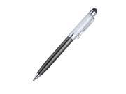 TRIXES Black Smartphone Tablet Crystal Stylus with Ballpoint Pen 2in1