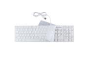 TRIXES White USB Slim Keyboard for Windows or Mac Plug and Play Free Cover