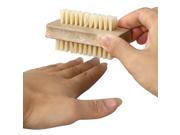 TRIXES Double Sided Wooden Nail Brush Scrub with Synthetic Bristles