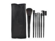 TRIXES 7 Piece Cosmetics Makeup Brush Kit in Travel Pouch