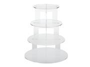 TRIXES Clear Circular 4 Tier Cake Stand for Baking Displays