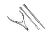 TRIXES Stainless Steel Nail Cuticle Spoon Pusher Remover Cutter Nipper Clipper Set