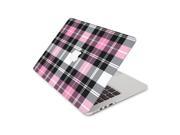 Pink and Black Plaid Pattern Skin 13 Inch Apple MacBook Pro without Retina Display Top Lid and Bottom Decal Sticker