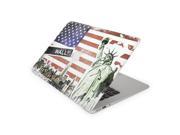 New York City Scenery With Lady Liberty and American Flag Skin 13 Inch Apple MacBook Air Complete Coverage Top Bottom Inside Decal Sticker