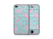 Teal With Bubblegum Pink Lightening Bolts Skin for the Apple iPhone 4